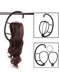 1/2/4 Pcs 15Inch Black Hanging Hook Wig Stand Collapsible Lightweight Sturdy Portable Wig Hanger Space-Saving Wig Holder for Wig Drying Display Storage