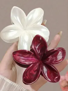 Ombre Colorful Flower Design Hair Claws, Flower Hair Clips, Elegant Hair Accessories for Women & Girls, Minimalist Headwear for Thick Hair