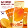 Jollie Sugar-Free Edible Jelly Stick Collagen Supplements - Korean-Made Lab-Tested Hydration Support, Mango Flavor, Marine Collagen, Hyaluronic Acid, Probiotics, CoQ10, Glutathione, Natural Anti-Oxidants, Skin Care Beauty Nutrition Supplement