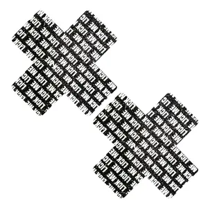 LICK ME on Black Malice Glitter X Factor Nipple Cover Pasties Limited Edition