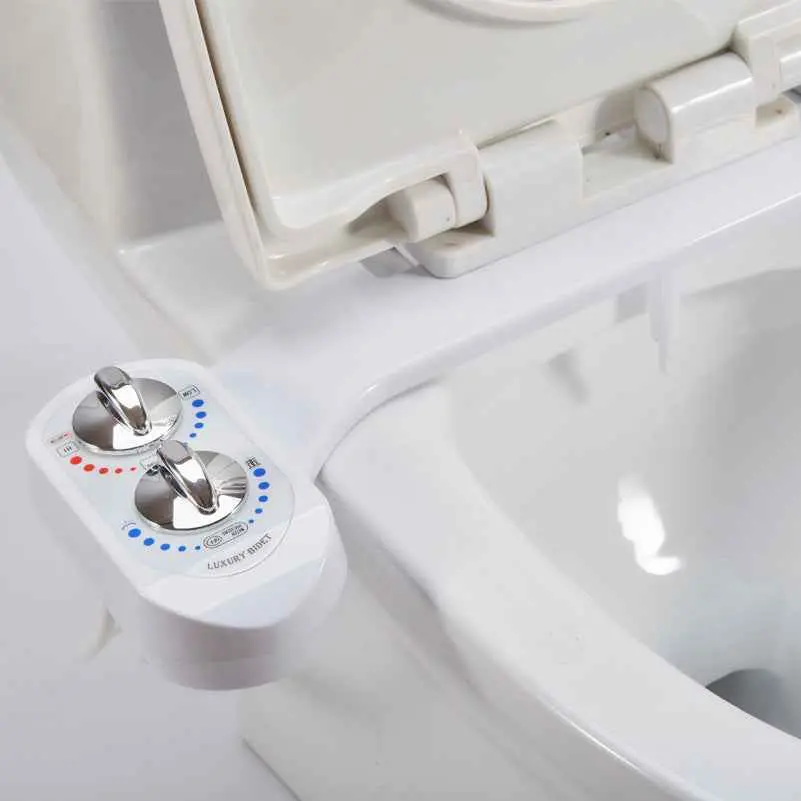 Smart Toilet Seat Bidet Attachment | Hot & Cold Water Butt Flusher & Self-Cleaning Nozzle
