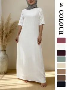 Muslim Sleepwear 8 Colors 5 Sizes, Fashion Muslim Short Sleeve Dress, Slimming Comfortable Breathable, Essential Home Wear for Women