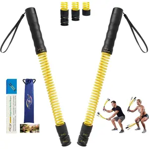 Weighted Ropeless Battle Ropes for Home Gym & Apartment with 3 Adjustable Resistance Levels Cordless Battle Ropes for Strength Training HIIT Full Body Exercise Includes Workout Guide & Storage Bag