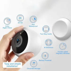 Litymol Magnetic Security-AI Motion Detection, 32G SD Cloud Storage-Color Night Vision-Outdoor Indoor Window Cameras Wireless WiFi Cameras