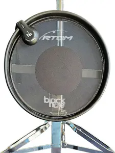 RTOM BH "No Drums" Kick System - 8 Inch Black Hole Mesh Head with Single Zone Trigger for Quiet Practice & Electronic Drum Solution