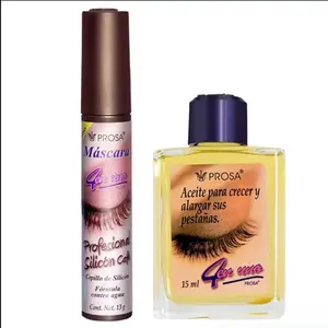 PROSA Coffee Mascara and Lash Oil Bundle – Mascara Profesional de Cafe + Aceite Para Pestanas - Volumizing Mascara, Eyeliner, and Clear Mascara, Lash growth Makeup Eyelash