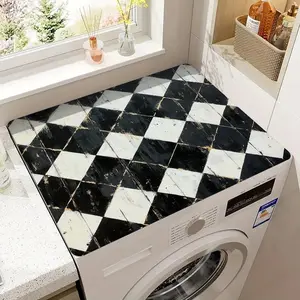 Geometric Pattern Washer & Dryer Top Cover, Non-slip Dryer Top Protect Mat, Dust-proof Washing Machine Mat, Washer Dryer Top Mat for Laundry Kitchen Home, Dustproof Cover, Household Dust Cover