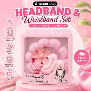 Unisex 6-Piece Elastic Hair Accessory Set - 6-Pack Headbands and Wristbands, Hair Accessories with Secure Hold