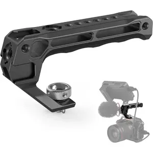 Top Handle with 3/8"-16 Locating Pins for ARRI Grip for Camera Cage, Universal Video Rig with 5 Cold Shoe Adapters to Mount DSLR Camera with Microphone/LED Light/ - 3765
