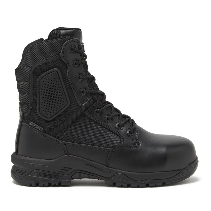 Magnum - Strike Force 8" Side Zipper Tactical Boots - Designed for Police, EMS, Security, Military, Hunting & Motorcycle w/Slip Resistant Michelin Outsole and Composite Toe