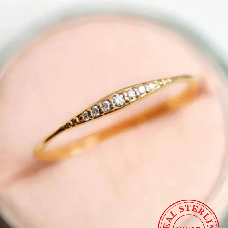 925 Sterling Silver Fashion Rhinestone Decorated Ring, Elegant Accessories for Women, Casual Jewelry for Party, Daily Clothing Decor, Trendy All-match & Exquisite Jewelry for Birthday Gift, Elegant Everyday Ring, Beautiful Rings