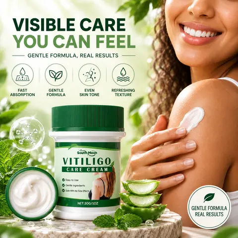 South Moon Gentle Vitiligo Treatment Cosmetic Cream - Natural Non-Toxic Blend, Hydrating Body Moisturizer for Skin Repair, Pigmentation Improvement, Suitable for All Skin Types