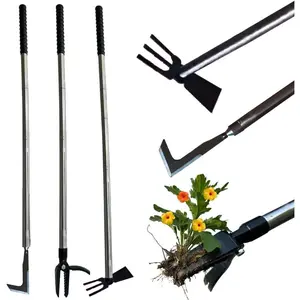 3-in-1 Stand Up Weeder Tool with Long Handle – Includes Edger Blade, Weeding Hoe & Root Remover – Manual Weed Puller for Lawn, Garden, Driveway & Sidewalk – Ergonomic & Detachable