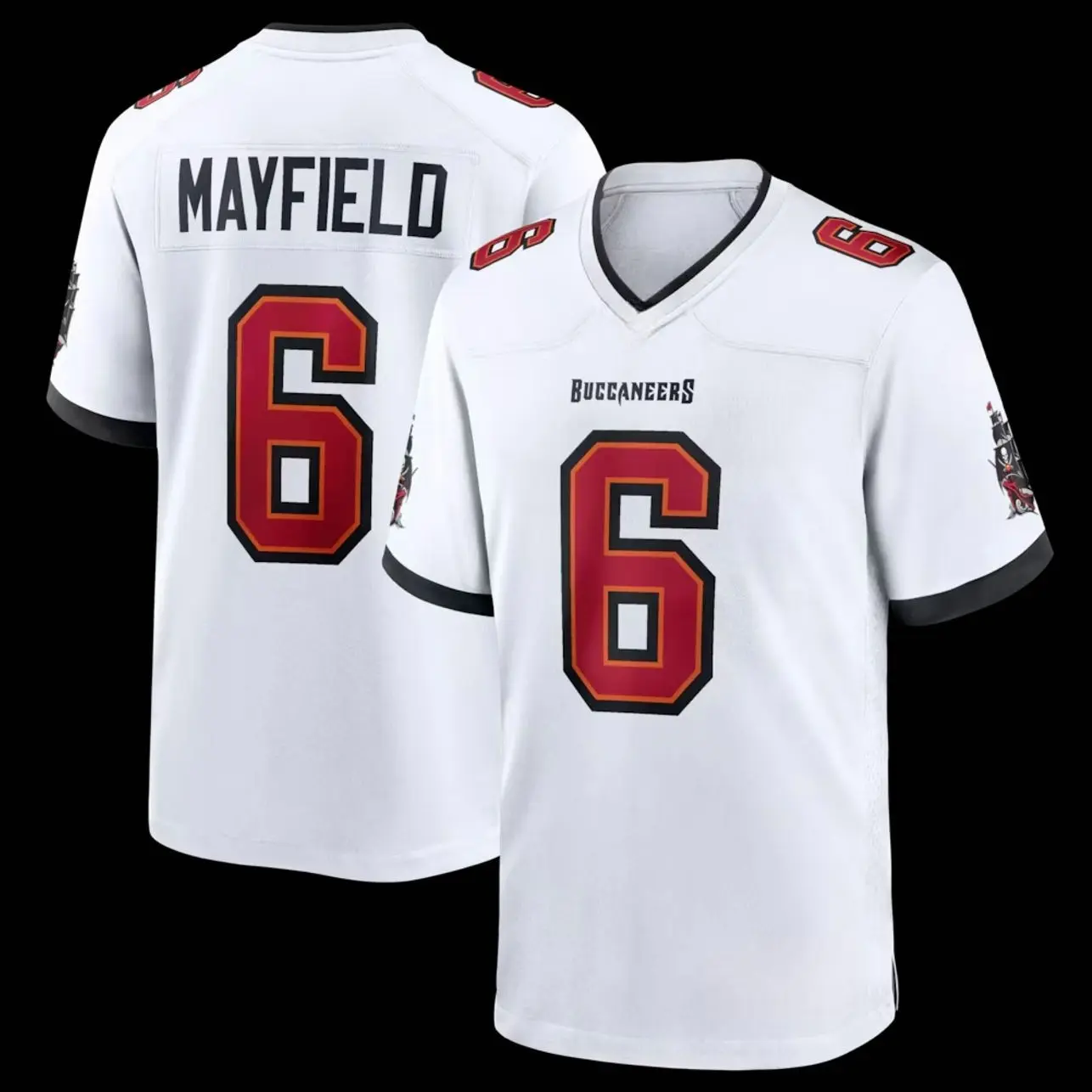 Unisex Football inspired by Tampa Mayfield 6 Away Game Jersey - White