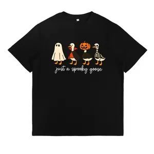 T - Shirt with Four Spooky Goose Characters and “just a spooky goose” Text