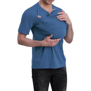 Men’s pocket T-shirts, dad kangaroo shirt for babies, kangaroo pocket T-shirt for men and women, cotton menswear