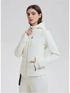 Women's Fitted Silhouette Softshell Jacket - Hooded, Fleece-Lined, Warm, Lightweight, Windproof, Waterproof Coat for Outdoor Hiking