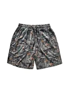 Men's Regular Fit Tree Print Shorts, Shorts for Men, Casual Summer Outdoor Comfy Breathable Shorts for Summer, Men's Bottoms for Daily Wear, Men Shorts, Shorts for Men, Menswear, Camo Shorts, Casual Athleisure Shorts