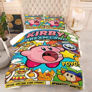 Kirby Star Comforter Set, Soft And Durable Bedding Set, Includes 1 Comforter And 1 Or 2 Pillowcases, Daily Holiday Birthday Gift Bedroom Decor For Kids And Adults