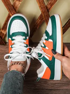 Women's New Fashion Casual Walking Shoes, Comfortable Lightweight Tennis Sneakers for Daily Life, Vacation, Fitness, Commuting, Lifestyle Colorblock Sneakers