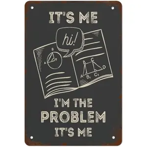 Aluminum Math Science Pun Poster for Classroom Decor Vintage Style Teen Middle High School Home Wall Art 12x8 Inch