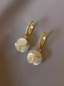 Elegant Geometric Ball Design Earrings with Artificial Zircon, Perfect for Women's Vacation Parties Daily Wear Fashion Accessories