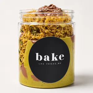 bake the Cookie Shoppe Dubai Chocolate Fruit Jar - 16oz Silky Pistachio Flavor Cream, Toasted Kataifi Crunch Dessert Spread Snack, 3-Month Shelf Life