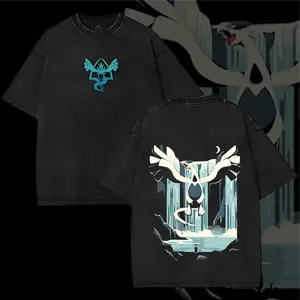 tiktok shop Lugia - PKM Washed Streetwear T-Shirt Unisex Oversize Vintage Acid Wash Cotton Minimal Basic Outfit Casual Wear Trend