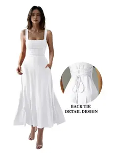 Women's 2026 Summer Thick-Strap Unique Design Slim-Fitted Elegant Waist Dress - 1 Piece, Casual, Formal, Basic Essential Women's Dress,summervibes