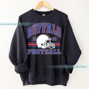 [Sale Up To 50%] Buffalo Football Vintage Sweatshirt, Buffalo Bill Crewneck Sweatshirt, Buffalo New York, Buffalo Bill Fan Gift, Sunday Football, Gift For Fan, Trendy USA Cotton Fabric