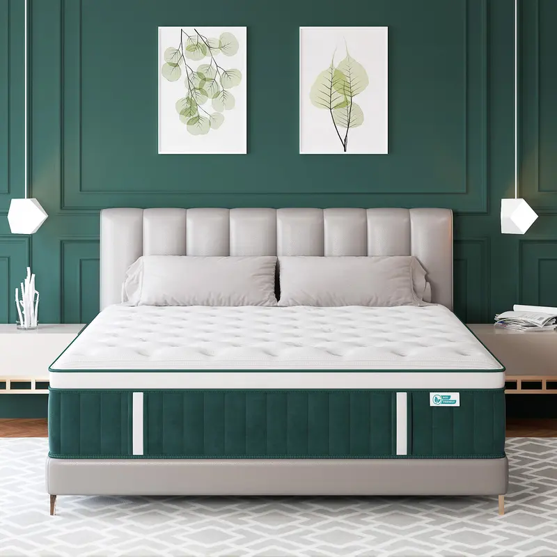 Kuieoe 12/14 Inch Twin/Full/King/Queen Gel Memory Foam Hybrid Hard Mattress with Independent Pocket Springs for Stable Sleep Body Temperature Edge Support Twin Full Queen King Sizes