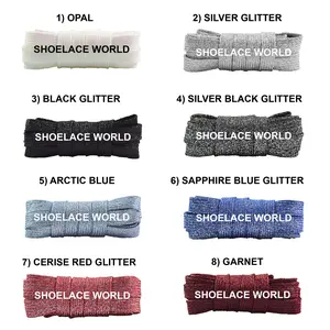 Wide Glitter Flat Shoelaces