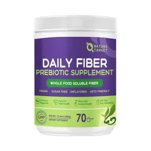 Nature Target Daily Fiber Supplement - Soluble Prebiotic Fiber Powder for Gut Health, Whole Food High Fiber for Digestive Health & Regularity