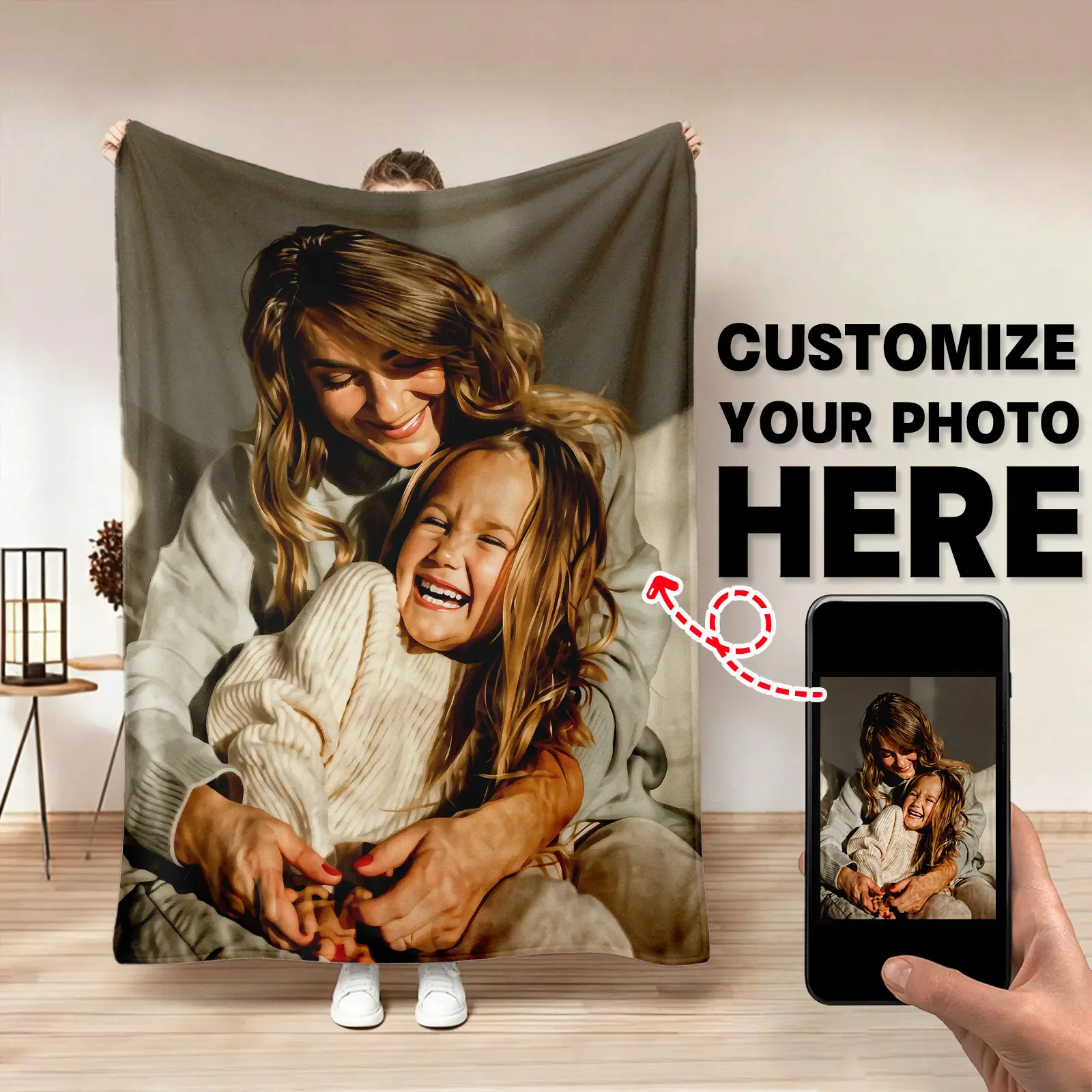 1pc Custom Photo Print Blanket - Personalized Flannel Fabric Throw with Picture & Text Collage, Cozy Soft Warm Bedding for Dog Lovers, Multi-Size Indoor Use Room Decor Ideal Gift for Birthday Christmas, House Decor, Home