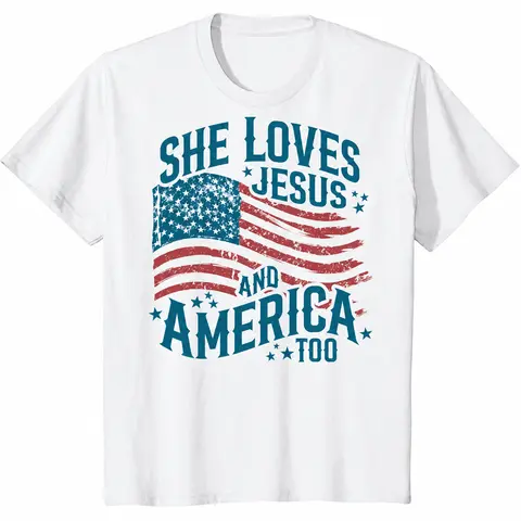 4th Of July Christian Retro USA Flag Tee，Women's Printed Short-Sleeve Round Neck Patriotic Apparel Top ，Unisex Crew Neck Option for Men，100% Cotton，Plus Size，Soft Breathable，everyday tops，Streetwear，Party wear，Vintage