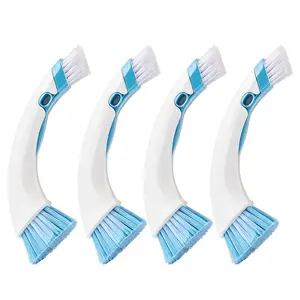 Multi-Purpose Scrub Brush for Cleaning with Long Handle,Medium Firm Brush Bathroom Cleaning Supplies and Bathtub Cleaner Crevice and Shower Cleaning Brush, Use for Kitchen or Carpet Brush for Household Use Thin Brush toe Clean Tight Spaces 4 Pcs