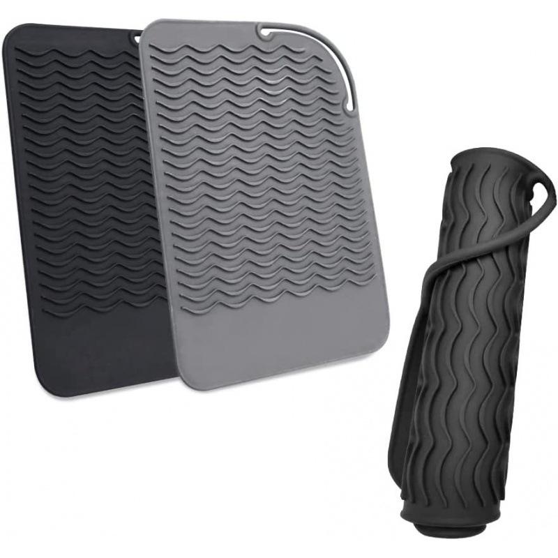 Large Automatic Curling Stick Heat-resistant mat Heat Resistant Silicone Mat for Hair Tools - Non-Slip Curling Iron & Flat Iron Heat Pad