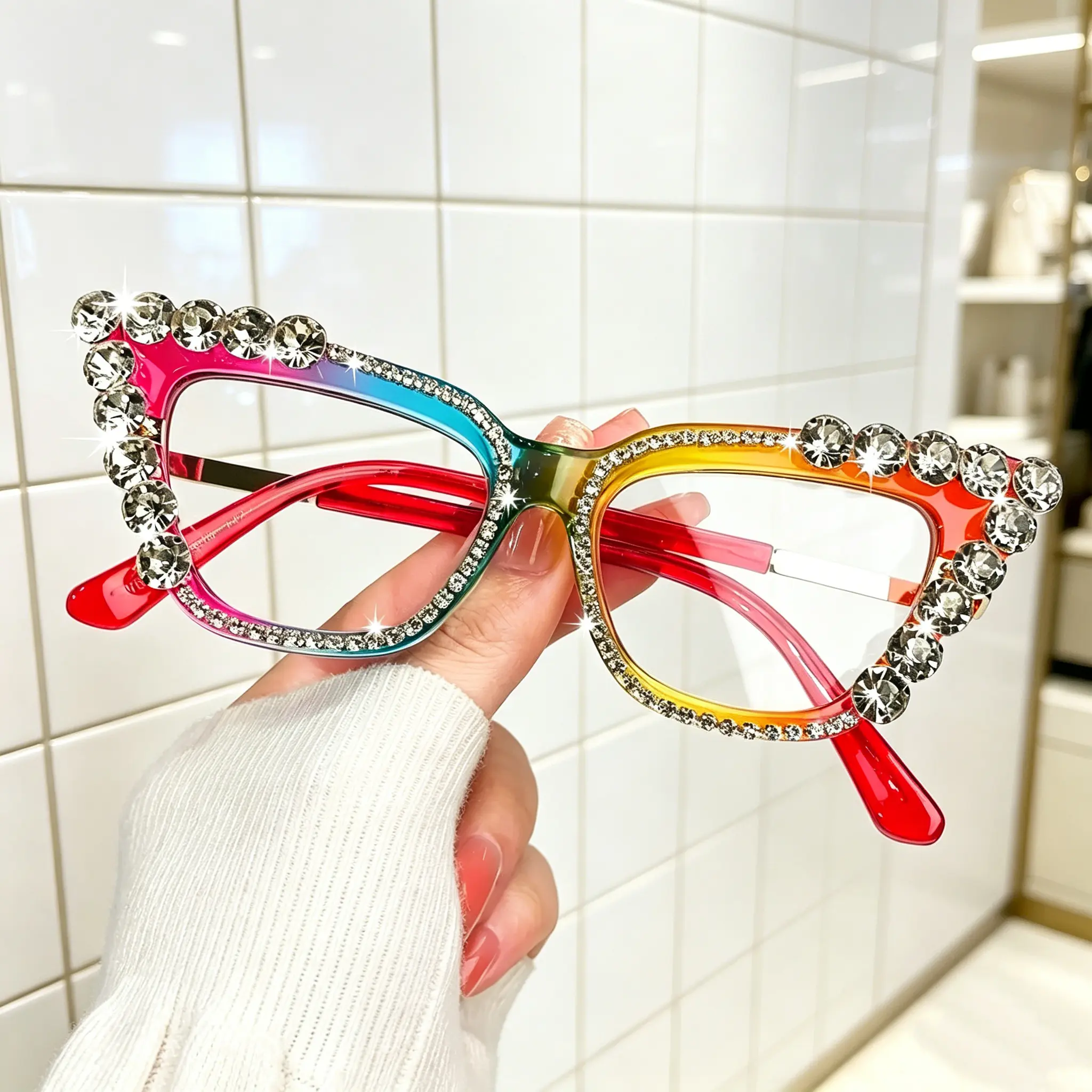 Unisex Cat Eye Computer Glasses with Clear Lenses, Lightweight & Comfortable Stylish Frame, Decorative Trendy Eyewear Perfect for Daily Wear and Long-time Electronic Screen Use