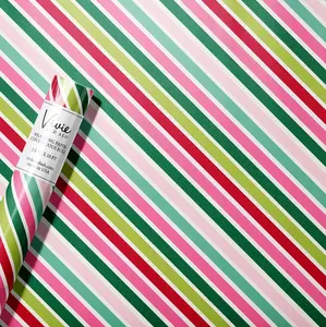 Bright Diagonal Christmas Stripes Wrapping Paper Roll 