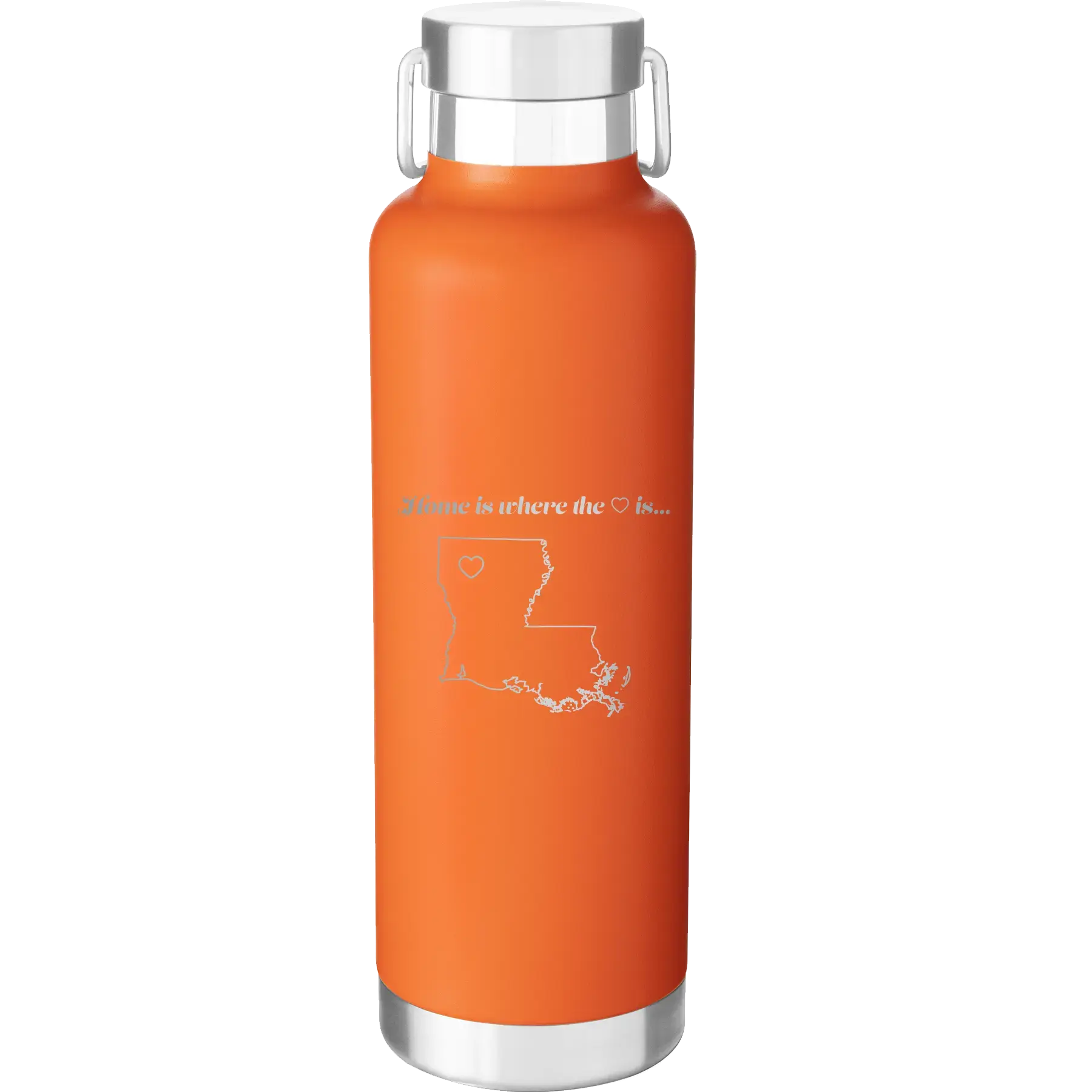 Louisiana Heart 24 oz Water Bottle | Orange