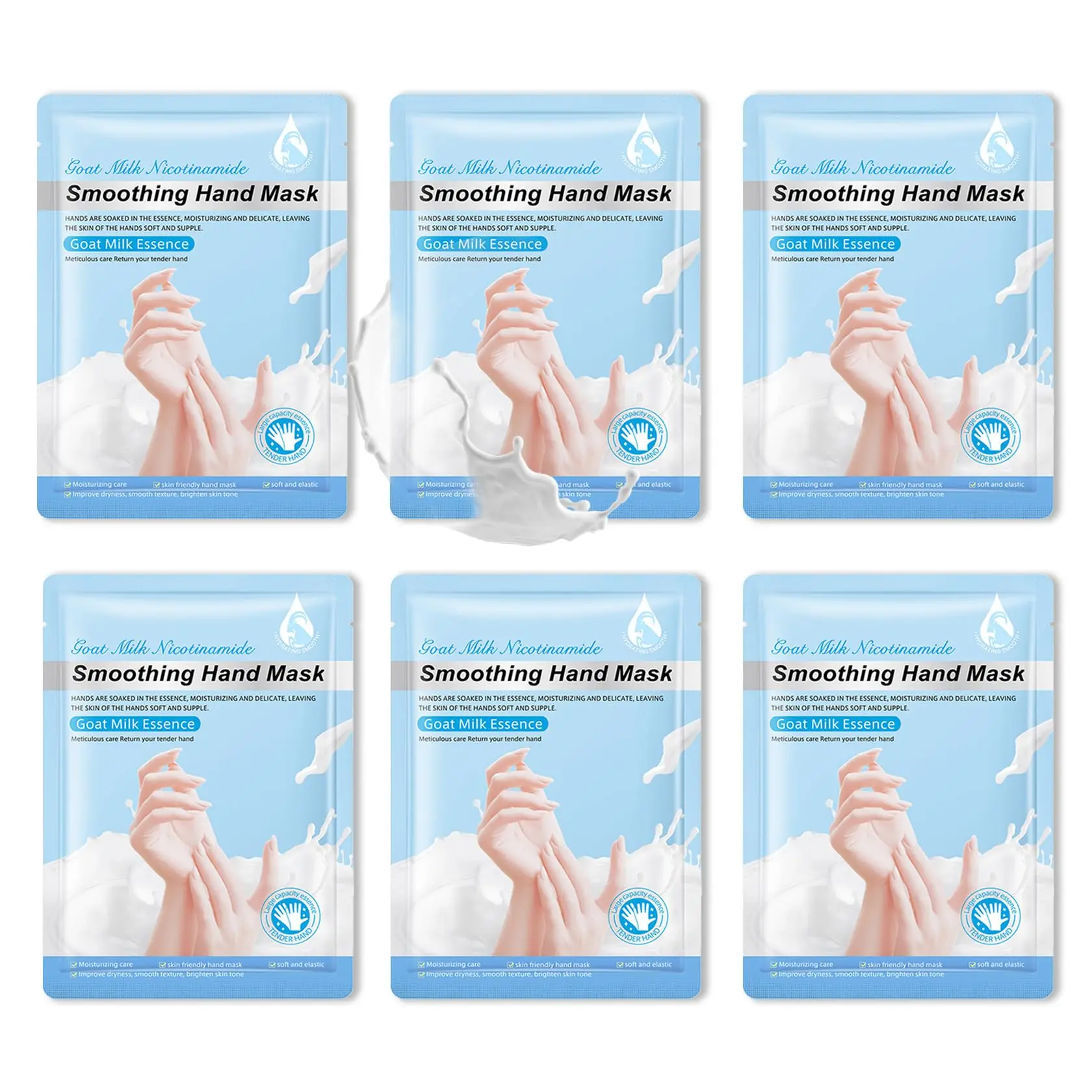 6-Pair Hand Care Mask Set, Nourishing Moisturizing Gloves for Dry Cracked Skin, Deep Hydration Treatment Gloves
