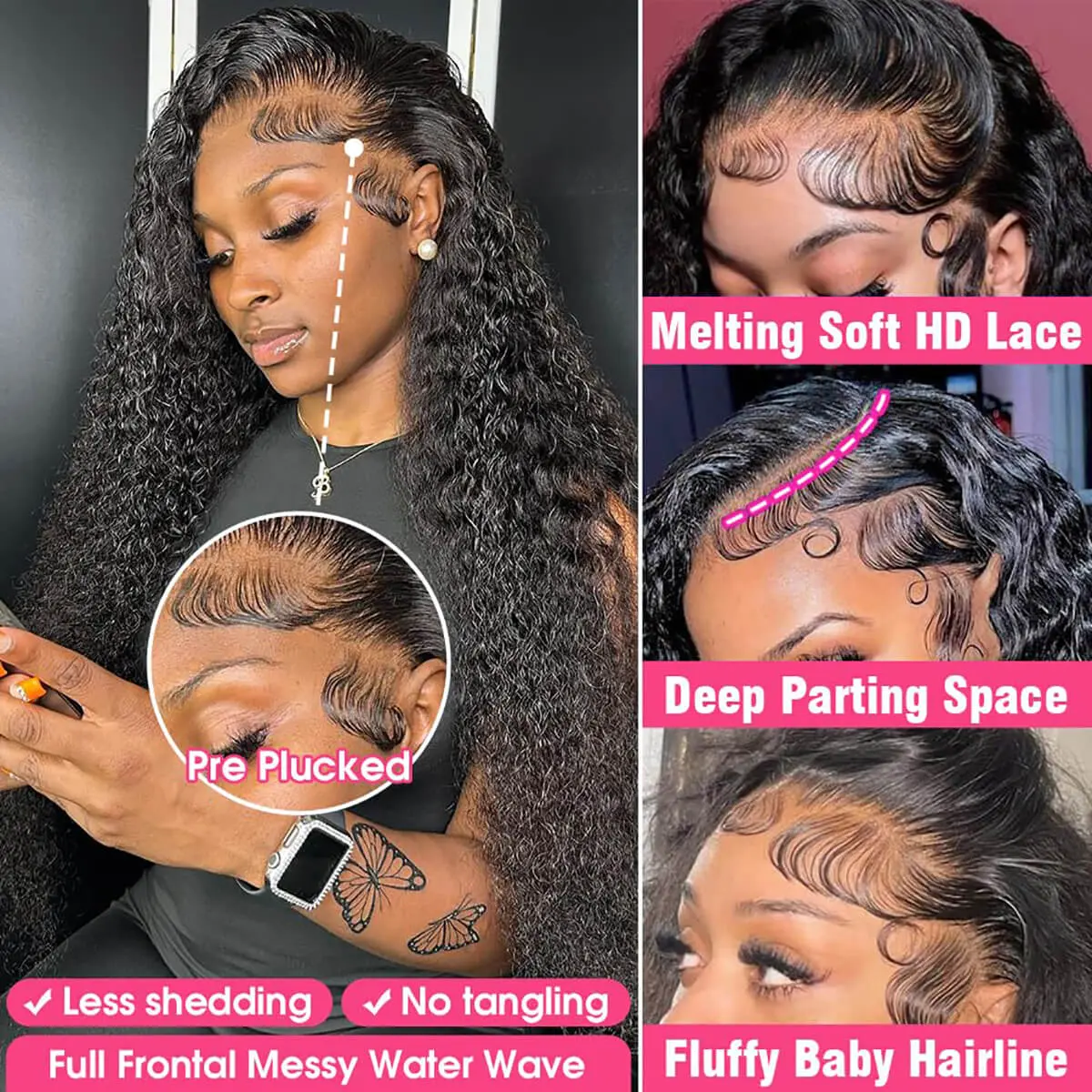 30 Inch 99J Burgundy Lace Front Wigs Human Hair Deep Wave 