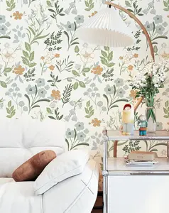Floral Wall Paper Peel and Stick Wallpaper Boho Leaf Contact Paper for Drawers Cabinets Self Adhesive Removable Wallpaper for Bedroom Bathroom Waterproof Botanical Green17.3 x78.7