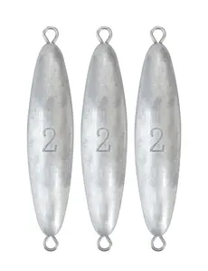 BLUEWING 2-4oz Torpedo Sinker Through Wire Fishing Weight Sinkers Saltwater Bullet Lead Fishing Sinkers Double Ringed