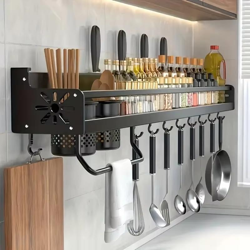 Kitchen Spice Knife Holder Storage Rack Knives Holder Knife Stand Spice Rack Organizer Shelf Wall mounted Knives Holder