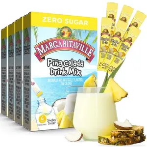 Margaritaville Singles To Go Water Drink Mix - Pina Colada Flavored, Non-Alcoholic Powder Sticks 6 CT, 0.70 Ounce (Pack of 4)