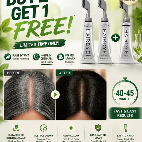 PYEONAN Unisex Hair Dye Comb, Hypoallergenic, Natural Plant Extract Without Bleaching, Instant 2 in 1 +Grey Hair Coverage and Haircare ,Grey Hair Turn to Black Color or  Drak Brown -Herbal Ingredients Hair Color 2.8Oz. /80g