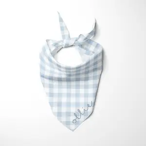 Custom Plaid Dog Bandana With Pets Name pet bandana tie on Dog Scarf Clothes