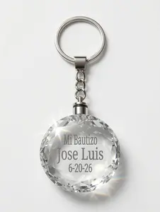12piece mix personalized Crystal Keychain - Mi Bautizo(Baptism)/quinceañera/sweet 16/Communion/Anniversary/Wedding(Boda) Christening Gift | Round, Heart & Octagon Shapes