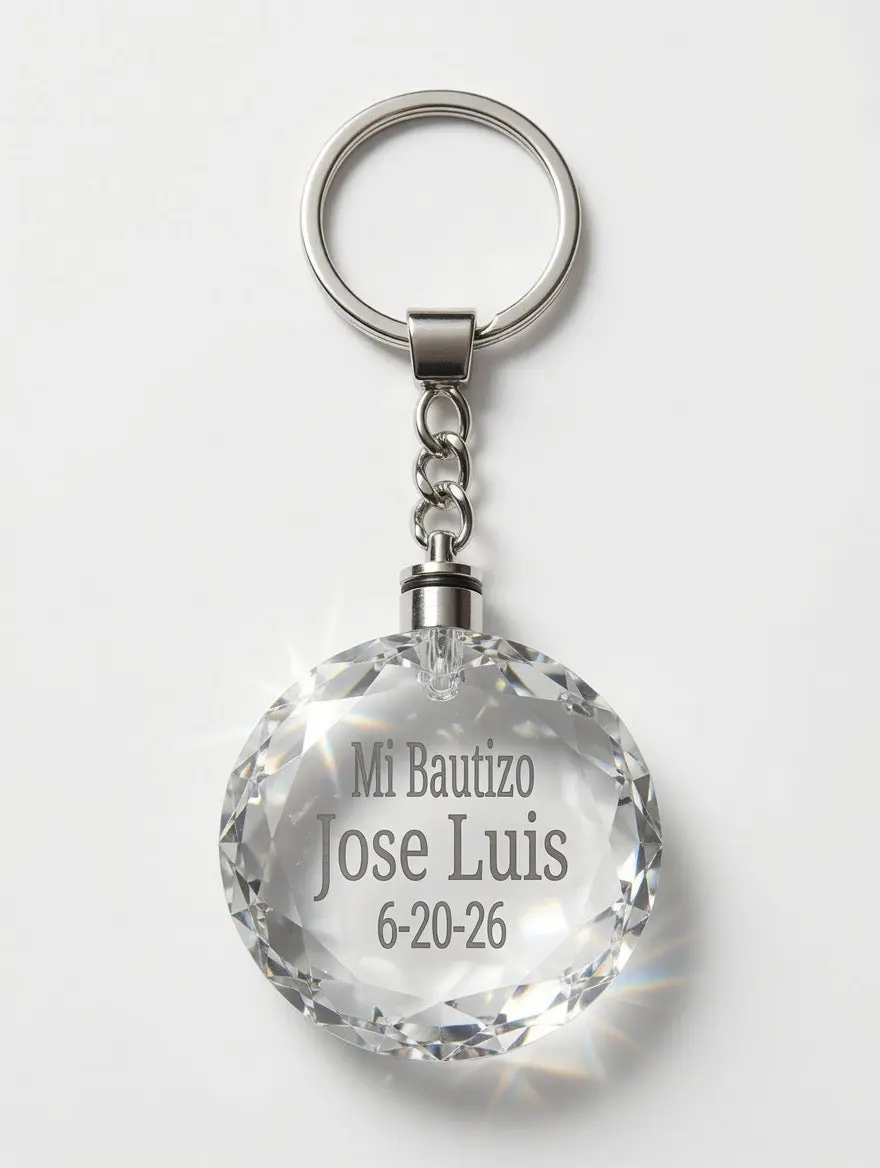 12piece mix personalized Crystal Keychain - Mi Bautizo(Baptism)/quinceañera/sweet 16/Communion/Anniversary/Wedding(Boda) Christening Gift | Round, Heart & Octagon Shapes